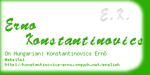 erno konstantinovics business card